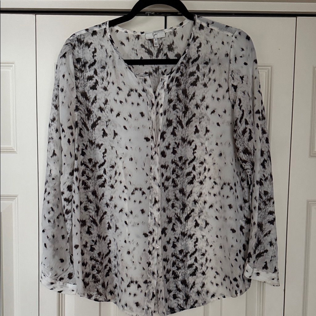 Joie Monochrome Patterned Blouse